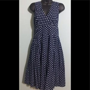 100% Cotton Navy White Polka Dot Sundress